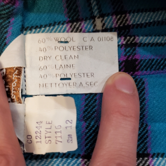 Vintage Plaid Pleated Wool Mini Skirt size 6 - Picture 7 of 9